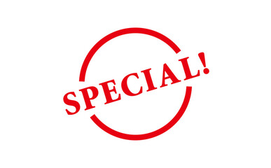 SPECIAL! - Red Rubber Stamp with text SPECIAL!
