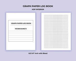 Graph Paper Logbook KDP Interior | Printable Grid Notebook Template for Drawing, Math, and Design