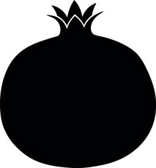 Fototapeta premium Pomegranate fruit black silhouette icon design element