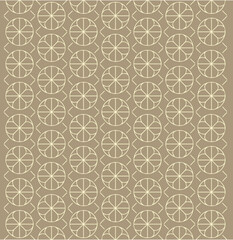 Beige geometric circular vector seamless pattern with floral elements elegant medallion motif ideal for decorative panel tile, textile circle repeat design and  interior mural wallpaper