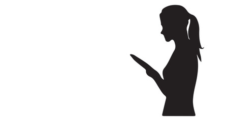 Girls Standing in hand tap Silhouette 