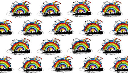 Obraz premium Motif papier peint, arc en ciel