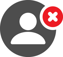 User account deleted or removed icon