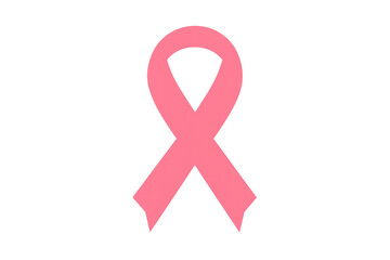 Pink ribbon representing breast cancer awareness, support, hope, and charity, with transparent background