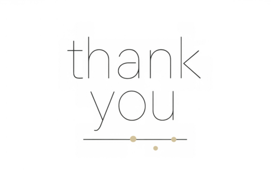 Thank you text, transparent background, minimalist typography, showing gratitude, appreciation, polite expression