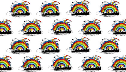 Obraz premium Motif papier peint, arc en ciel