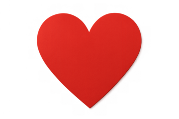 Red heart symbol representing love, romance, passion, and valentine's day on a transparent background