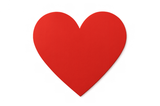 Red heart symbol representing love, romance, passion, and valentine's day on a transparent background