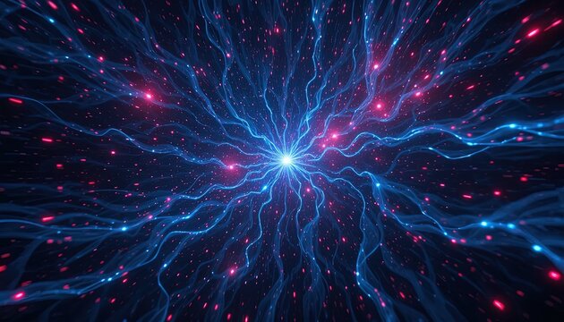 Stunning neural network illustration with glowing connections, perfect for technology concepts, AI, science, or futuristic designs needing a dynamic, modern feel