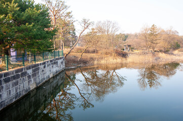 The Garden with pond at Cheonan Independence Hall.