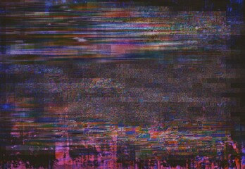 Noisy retro film photo overalay effect background vhs glitch screen distorted flickering lines hd tv signal problem, Abstract grainy analog VCR screen effect noise grain
