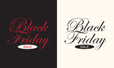 Black Friday sale banner with elegant typography. Stylish Black Friday sale design featuring bold lettering and contrasting black and white backgrounds for seasonal retail promotions and marketing.

