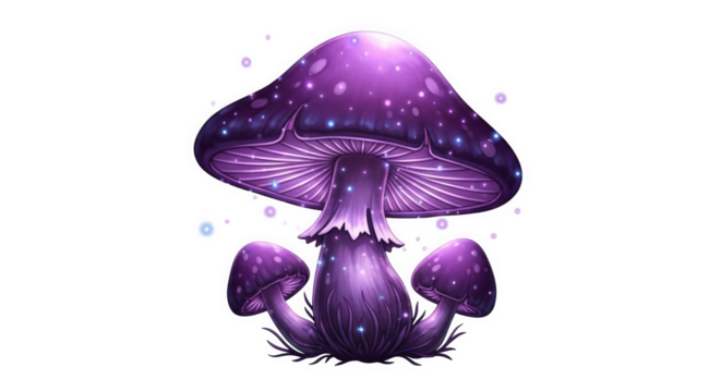mushroom PNG transparent background , Glowing purple fungus, 