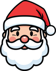 Cute Santa Claus Face Vector Icon