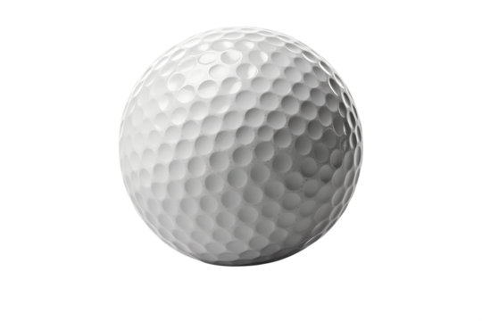 Golf Ball Isolated on White Background A Textured Spherical Object for Sports and Recreation, Perfect for Design