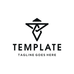 Modern Initial Letter T with Abstract geometric line art upward-pointing arrow shape for progress connection various business branding logo design