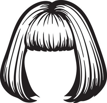 Straight bob with blunt bangs hairstyle