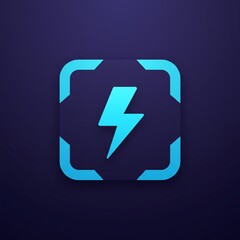 Fototapeta premium A modern blue electric charge icon