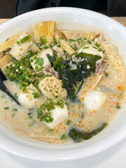 vegetable soup with egg and bread