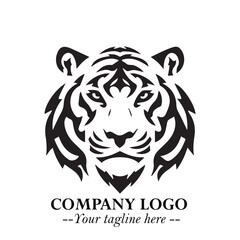 Head of Pig Logo Symbol in Black on the White Background with Simple Modern Animal Design
