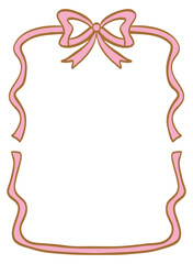 Hand drawn ribbon frame. Template for poster, banner, wedding invitation, birthday card.