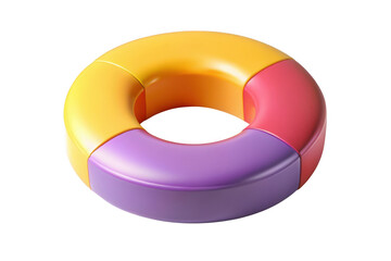 3d rendered donut chart graphic element, business data visualization, colorful ring diagram, infographic isolated on transparent background