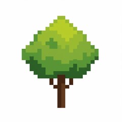 Vibrant green pixel art tree graphic
