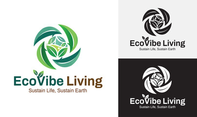EcoVibe Living &ndash; Sustainable Eco-Friendly Logo Design for Green and Environmental Brands

Modern eco-friendly logo design featuring green leaves and a circular sustainability symbol. Perfect for envir