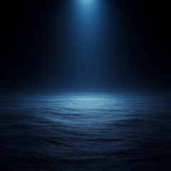 Obraz premium Deep dark ocean illuminated by blue glow