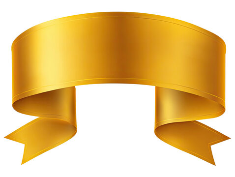 Gilded ribbon banner, glossy, with flowing ends