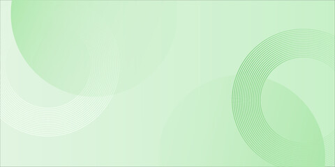 Minimalist soft Abstract Background in Gradient green and white Tones with Circles.