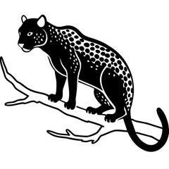 silhouette of a cheetah vector art illustration