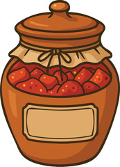 Pickle Preserves in Jar Food Illustration