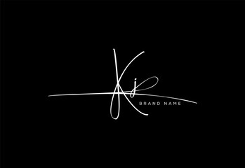 KJ letter beauty cursive handwriting logo. vector logo| abstract logo| minimalist logo| brand identity| calligraphy design.