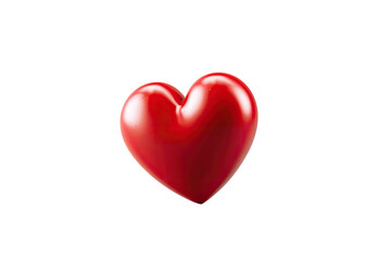 A glossy red heart shape isolated on a black background