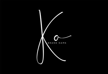 KO letter beauty cursive handwriting logo. vector logo| abstract logo| minimalist logo| brand identity| calligraphy design.