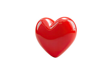 Glossy red heart symbol, isolated on a black background