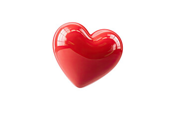 Shiny, glossy red heart shape with reflections on a black background