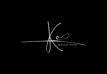 KO letter beauty cursive handwriting logo. vector logo| abstract logo| minimalist logo| brand identity| calligraphy design.