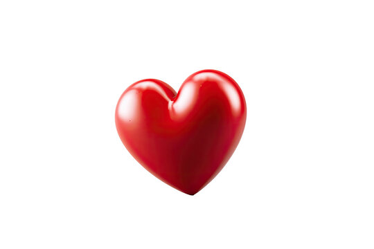 A glossy red heart shape isolated on a black background