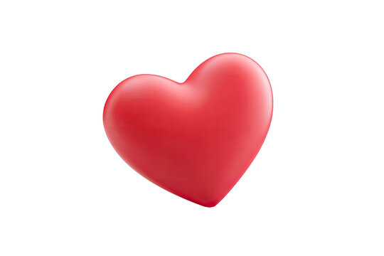 A realistic, three-dimensional red heart shape isolated on a black background