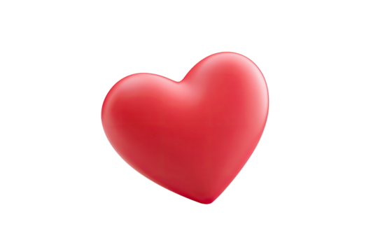 A realistic, three-dimensional red heart shape isolated on a black background