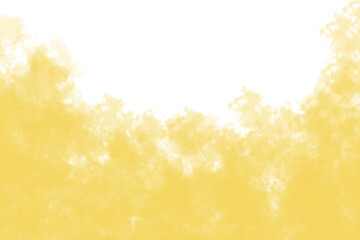 Abstract swirling yellow smoke or gas cloud with dark center isolated on transparent background