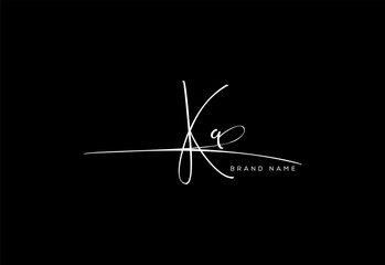 KQ letter beauty cursive handwriting logo. vector logo| abstract logo| minimalist logo| brand identity| calligraphy design.