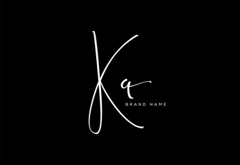 KQ letter beauty cursive handwriting logo. vector logo| abstract logo| minimalist logo| brand identity| calligraphy design.