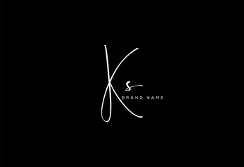 KS letter beauty cursive handwriting logo. vector logo| abstract logo| minimalist logo| brand identity| calligraphy design.