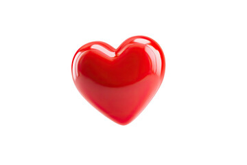 Glossy red heart symbol isolated on black background