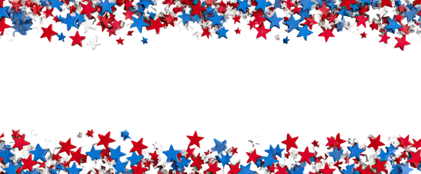 Red, white, and blue stars frame a blank space for text or design