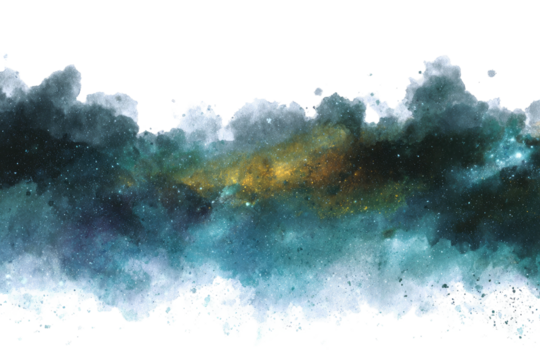 Cosmic cloud with stars and nebulae, swirling colors, abstract art