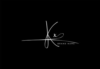 KX letter beauty cursive handwriting logo. vector logo| abstract logo| minimalist logo| brand identity| calligraphy design.